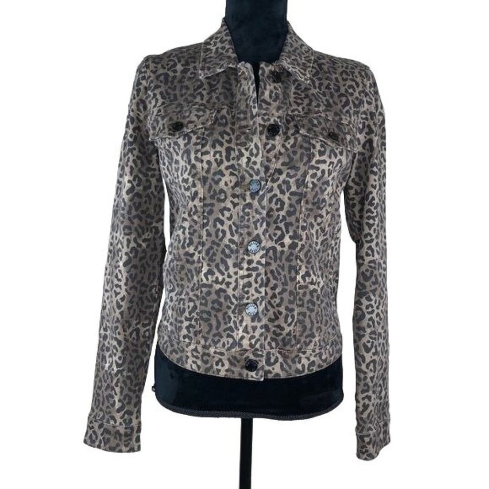 William Rast Denim Animal Print Jacket. Size Small. Fun Denim Jacket